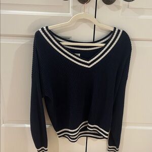 Hollister Preppy Blue V-neck Sweater